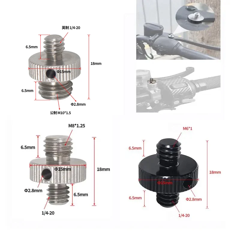 1x verstärkter Kamera-Konvertierungsschraubenadapter 1/4 auf 3/8 M4 M5 M6 M8 M10 männlich weiblich Schraube für Einbeinstativ-Stativ-Kugellichterhalterung – Detail 2