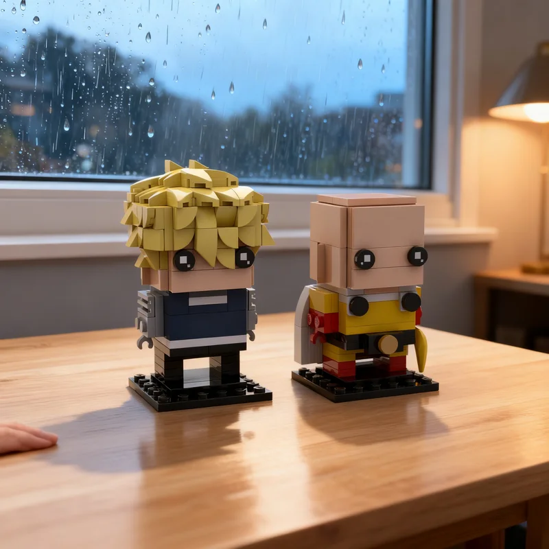 258pcs MOC Saitama Genos One Punch Man Model Building Blocks Toy Architecture Christmas Gift Creative Assemble Brick Kids Idea