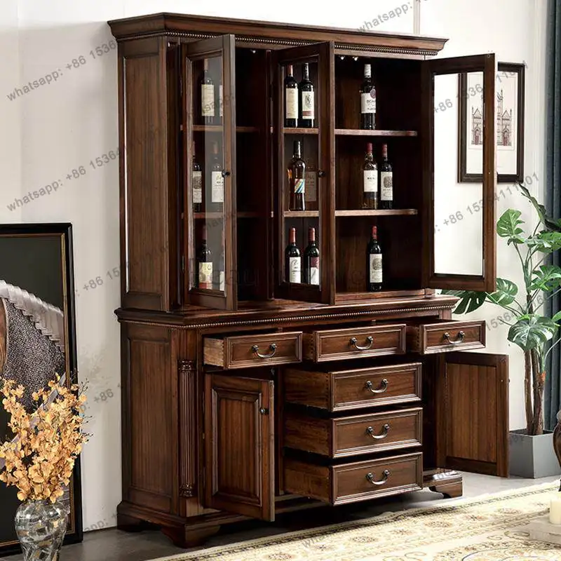 American black walnut side cabinet living room against the wall dining room combination storage cupboard