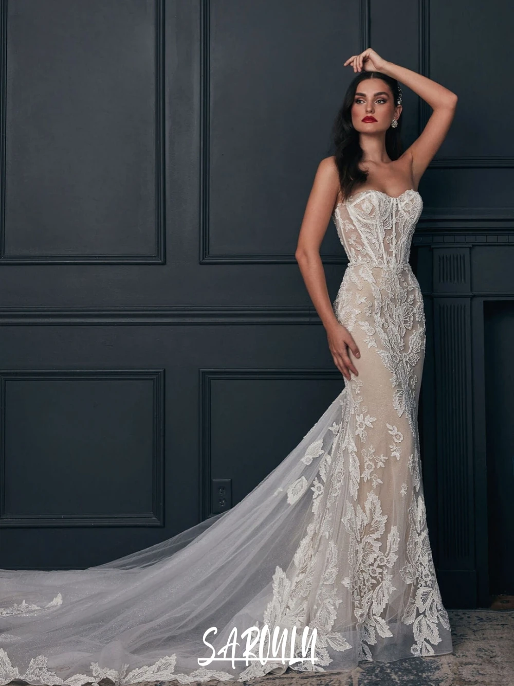 

Glamorous Corset Mermaid Wedding Dress Elegant Sweetheart Neckline Beads Customized For Women Delicate Chic Bridal Gown