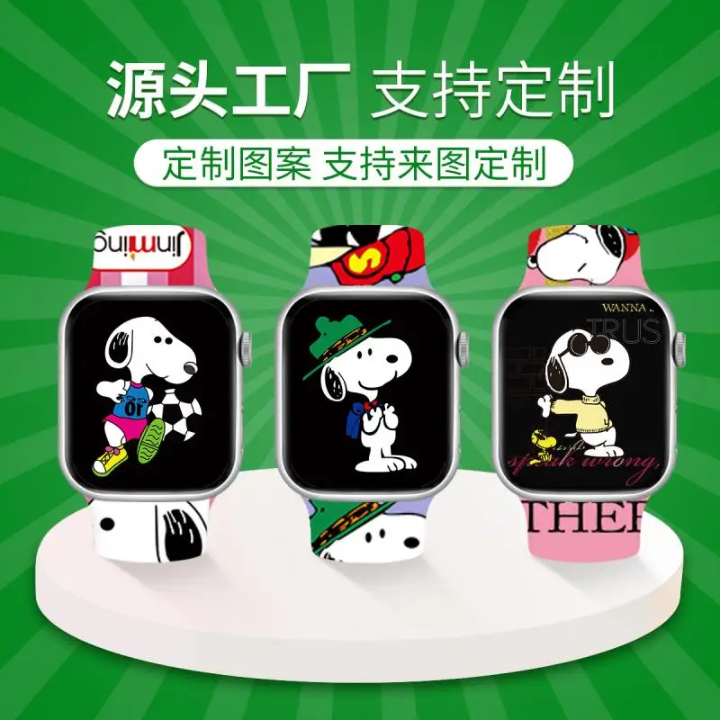 Correa Kawaii Snoopy para Apple Watch, correa de silicona de 38Mm, 40Mm, 41Mm, 42Mm, 44Mm, 45Mm y 49Mm, serie Iwatch S8 7 6 5 4 3 2 Se