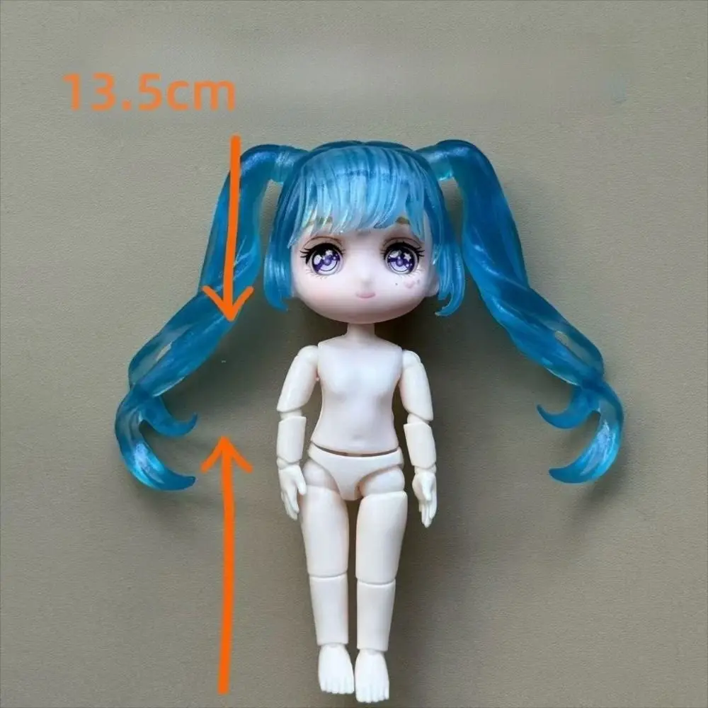 Corps de poupée multi-articulations sphériques, 9.5cm de hauteur, 13cm de hauteur, figurine BJD, poupée nue, dessin animé Manga, visage, ensemble jupe corporelle mobile