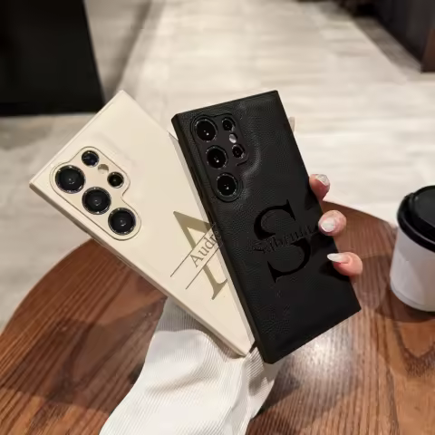 Custom Name Initials Case For Samsung Galaxy S25 S24 S23 S22 S21 S20 Ultra Plus FE A13 A14 A15 A34 A35 A52 A53 A54 A55 A56 A05S