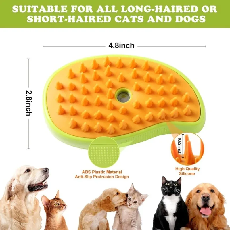 Dampfbürste für Katzen gegen Haarausfall, 3-in-1 Dampf-Wasser-Tierhaarentfernungskamm mit Dampfgerät, Indoor-Katzen-Sprühnebel-Pflegebürste – Detail 5