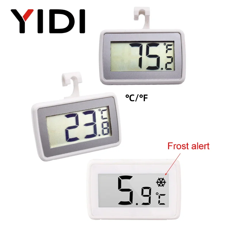 LCD Digital Home Indoor Outdoor Fridge Freezer Temperature Meter,  Anti Humidity Frost Alert Wireless Refrigerator Thermometer
