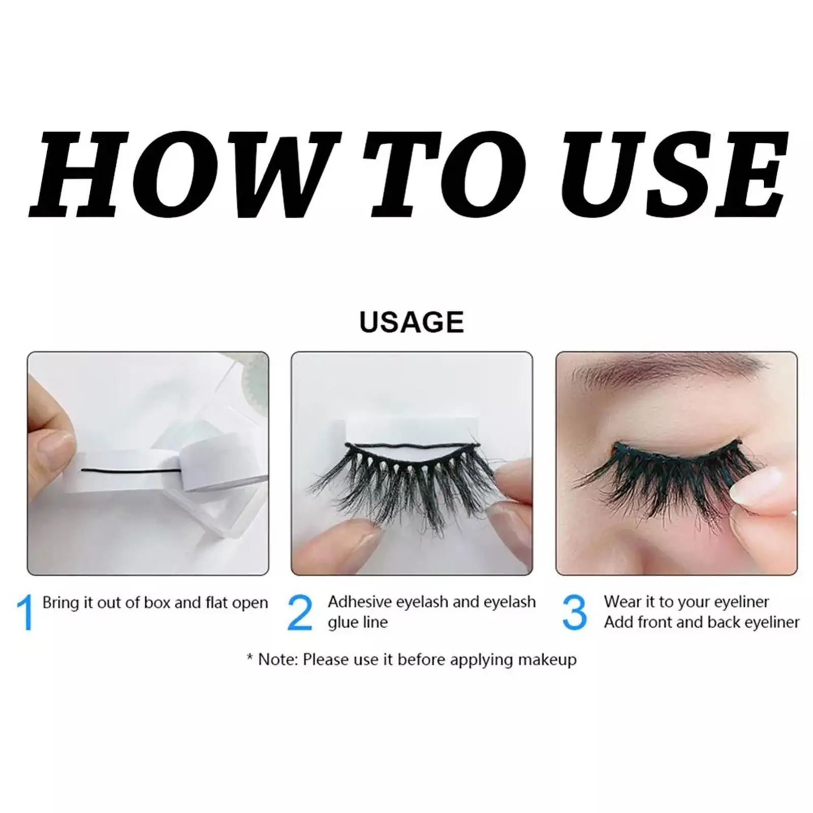 40/50pc Self Adhesive Eyelash Glue Strip Reusable Glue Lash Tool Hypoallergenic Strip Natural Makeup Eyelash Free False Eye Y4L6