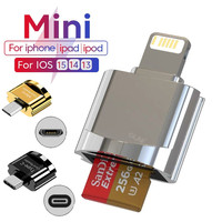Micro SD Card Reader for iPhone USB 2.0 USB C Type C to TF Memory Card Reader Adapter OTG for Samsung/Xiaomi/Tablets