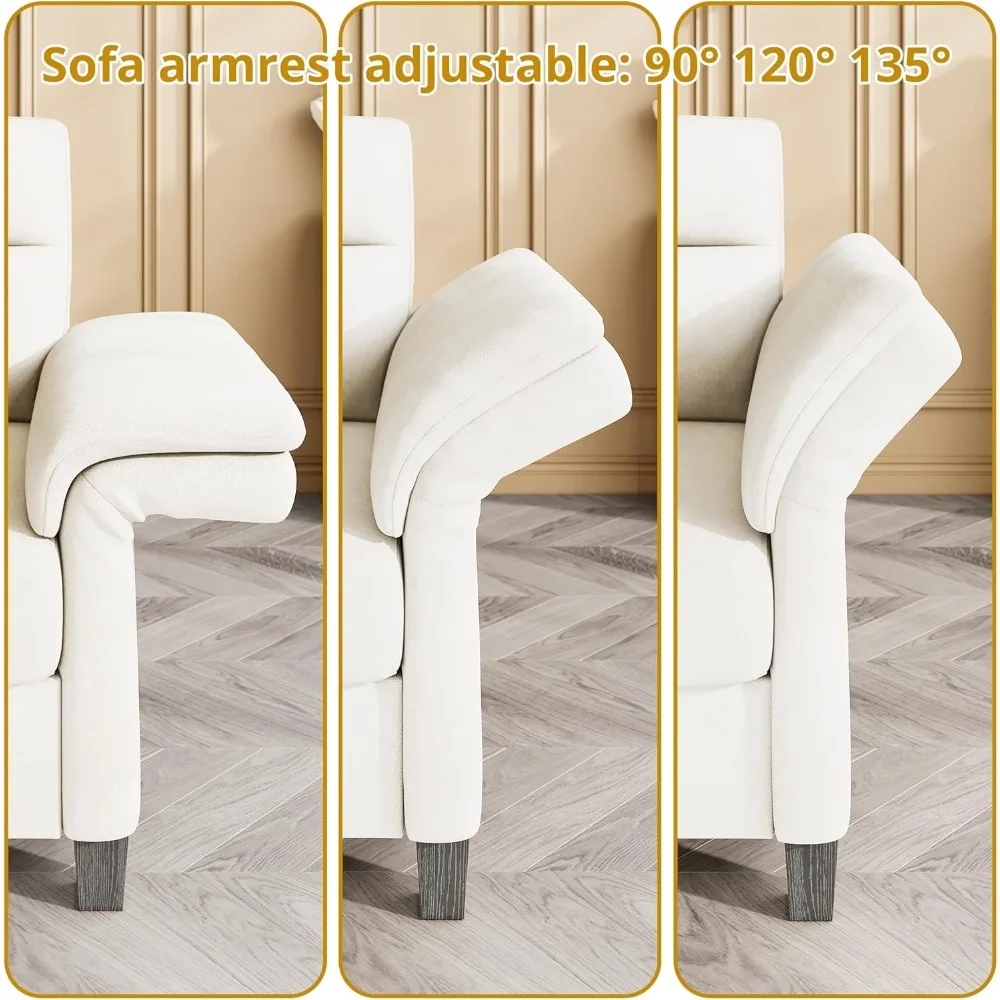 مساند للذراعين قابلة للتعديل مقاس 92 بوصة، أريكة حديثة ذات 3 مقاعد لغرفة المعيشة، أريكة قوية للشقة أو المنزل #3