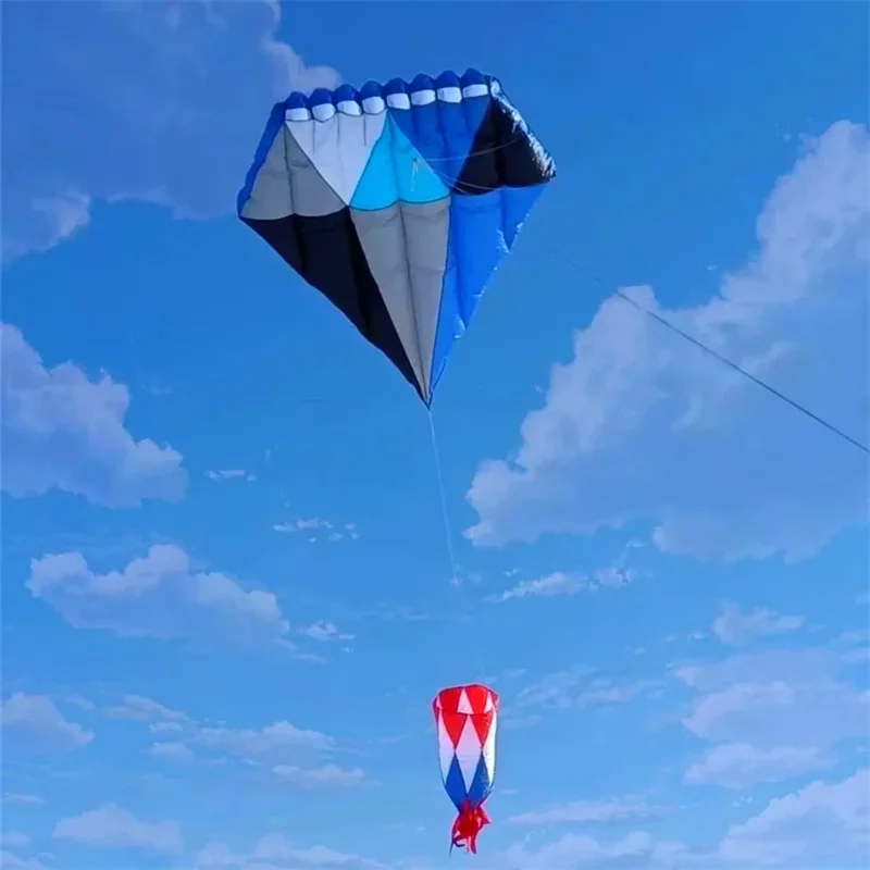 Envío Gratis, pipa de diamante azul de 3m, pipa grande y suave volando para adultos, pipa de nailon, camiseta giratoria con cuerda, pipa grande gigante