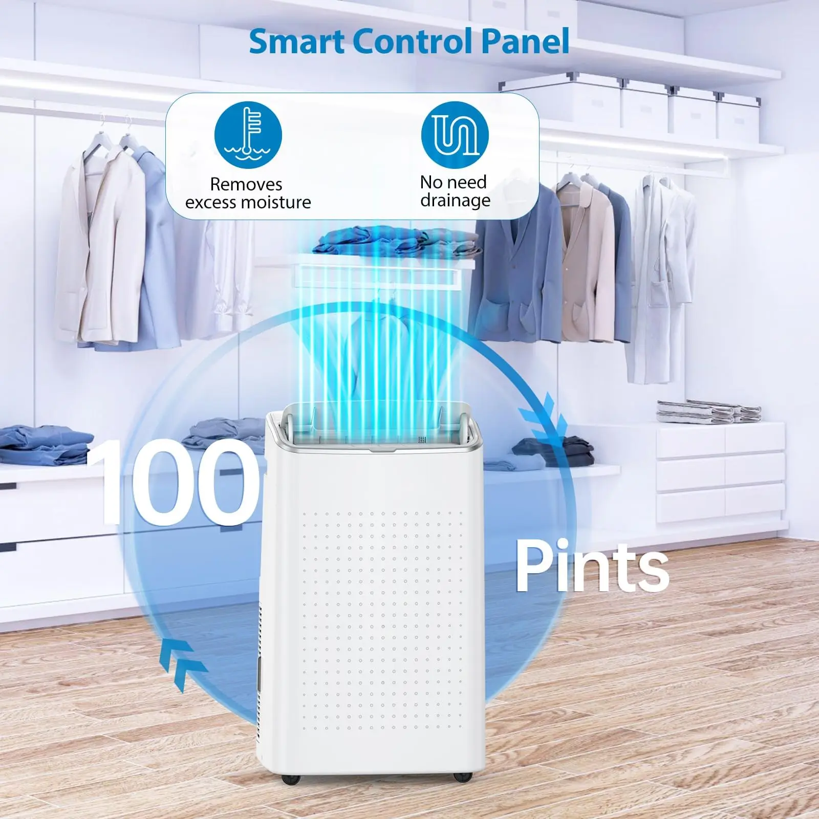 High Efficiency 15000 BTU Portable Air Conditioner 3 In 1 AC Cools Up To 850 Sq Ft Freestanding For Bedroom Office Kitchen White