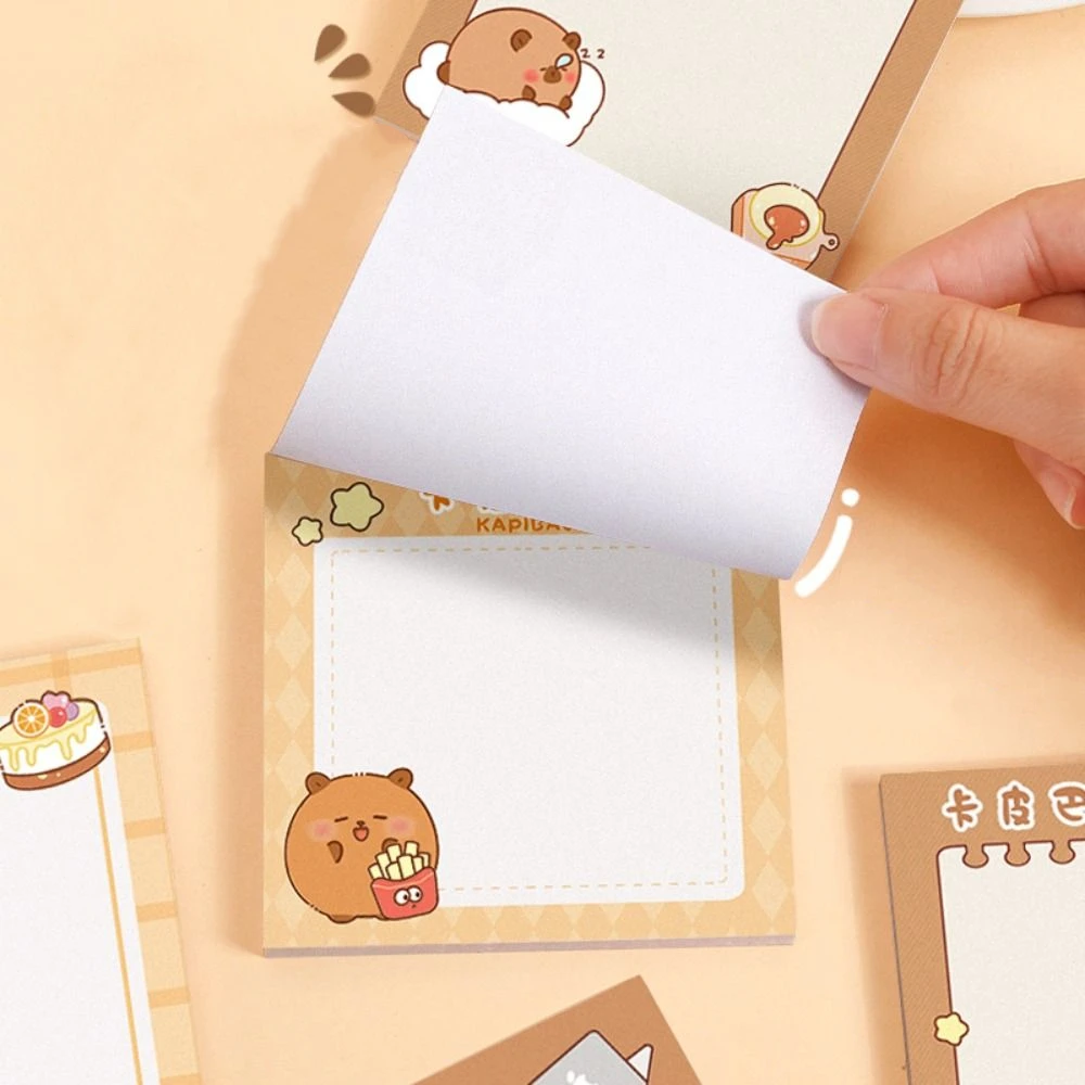 Multifunction Cute Capybara Sticky Note Self-adhesive N Times Capybara Memo Pad Notepad Notebook Message Paper Office