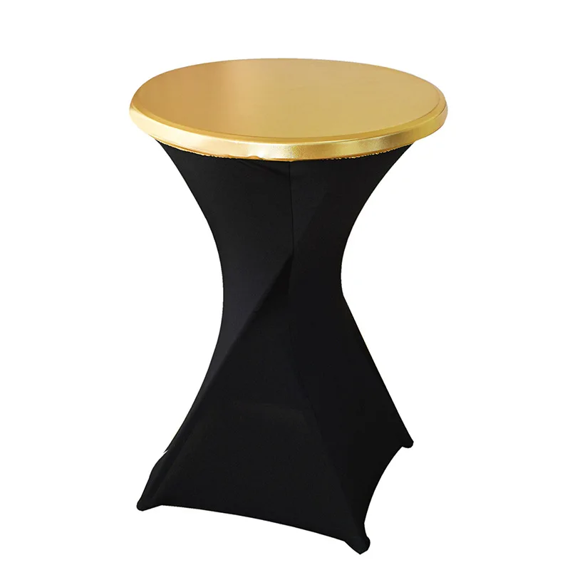 Nappe métallique brillante en Spandex, couverture supérieure pour Banquets de mariage et Barres de Cocktail, résistante à l'usure, anti-poussière, protège les dessus de Table