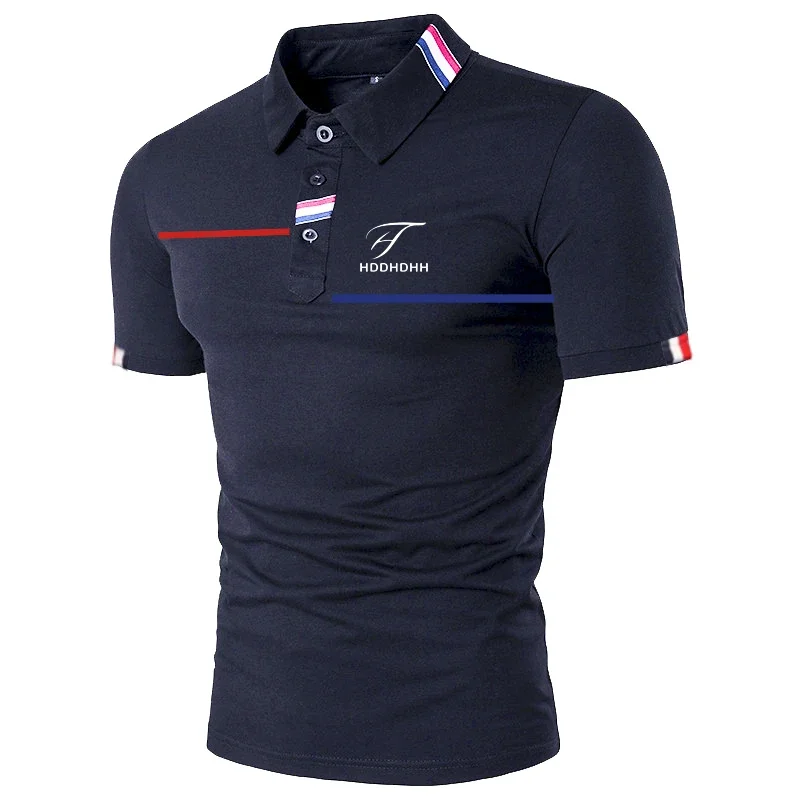 Men's new short sleeved polo shirt with a collar, fashionable and casual image 4