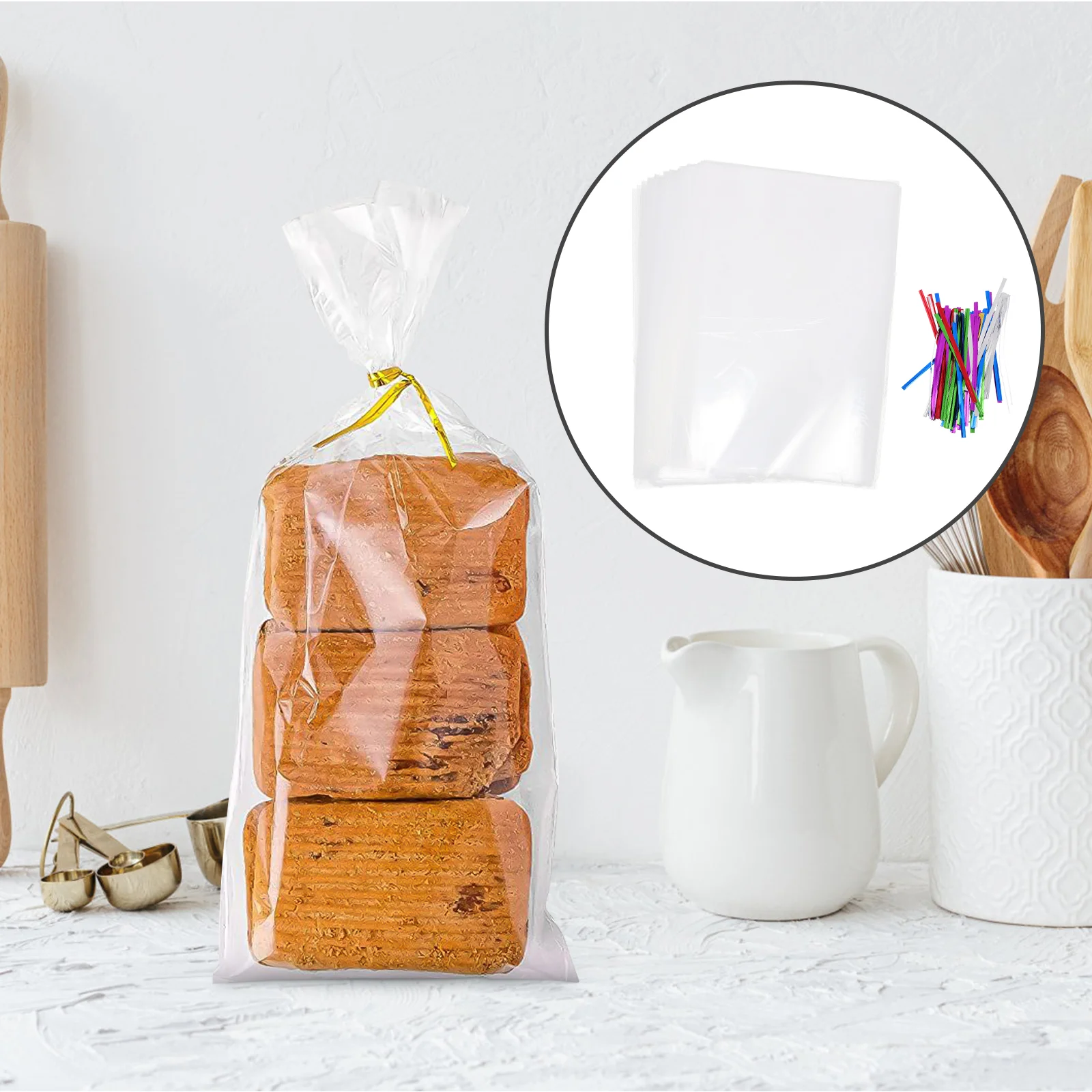 

100 set Gift Bags Clear Bakery Loaf Reusable Bread Containers Cookie Storage Present Boxes Festive Supplies Party