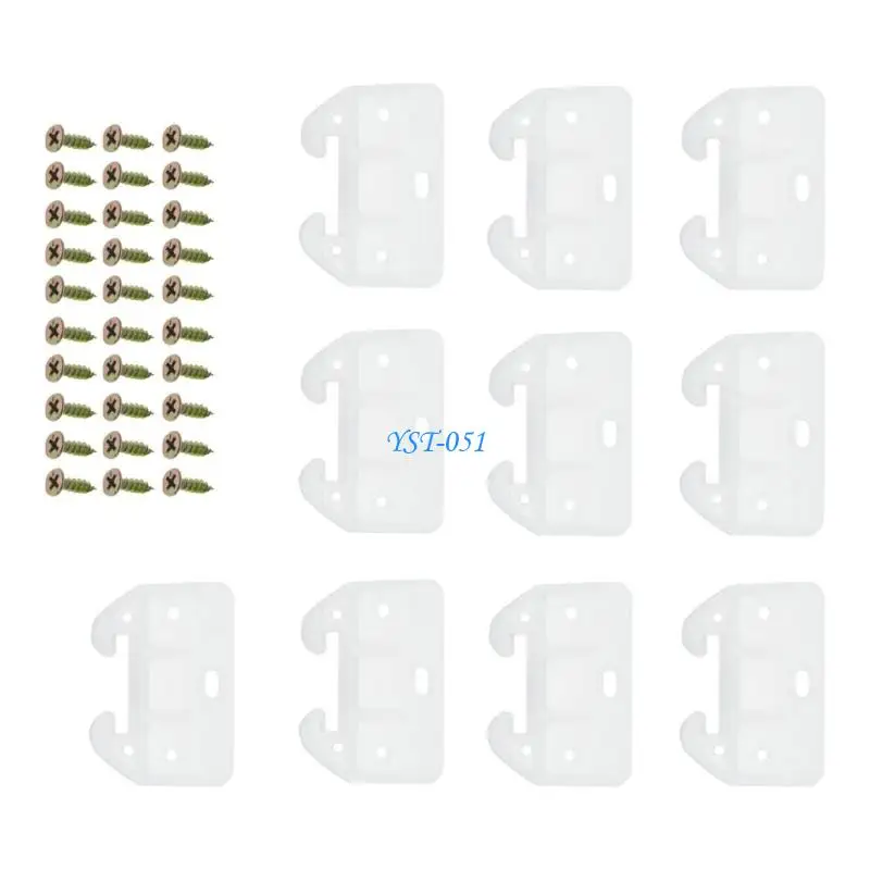 E15A 20Pcs Drawer Slide Fixing Plastic Part Includes Screws Fast Assembly for Cabinets