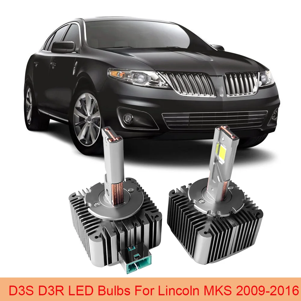 1 Pairs D3S D3R LED Bulbs For Lincoln MKS 2009-2016 High/Low Beam White Lightsource 1:1 Replace Xenon HID Lamp Car Accessories