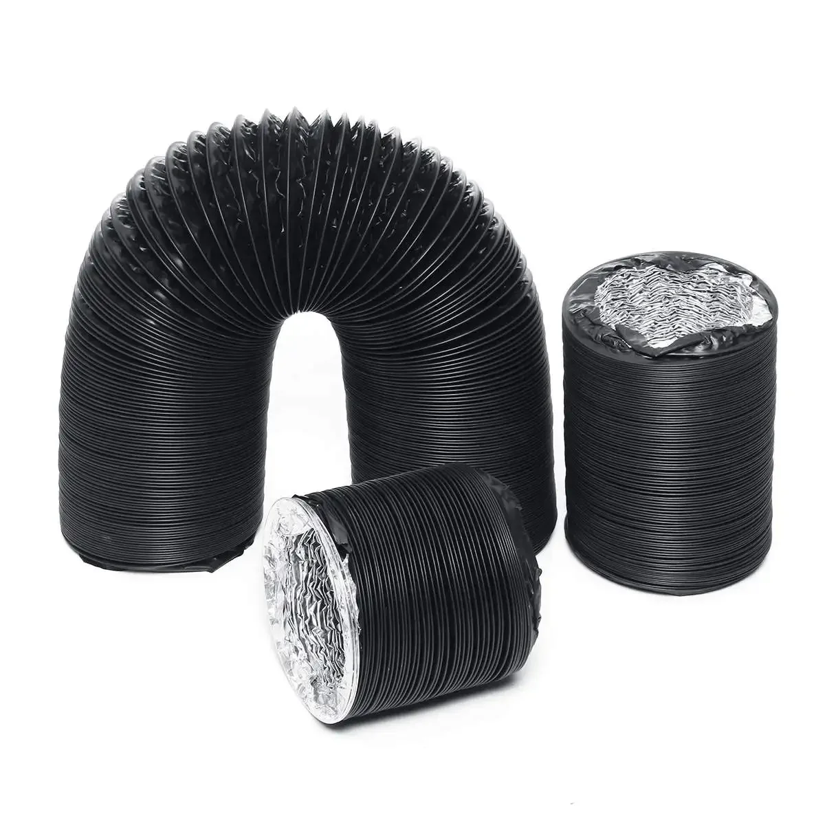 150mm 6m Flexible Double Aluminium Foil Ducting Hose for Air Exhaust Extractor Inline Duct Fan Ventilator Ventilation Tube