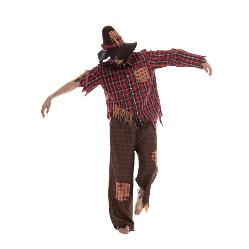 Men 's Scarecrow Cosplay Straw Man Halloween Costume For Adult Christmas Party Stage Fancy Dress