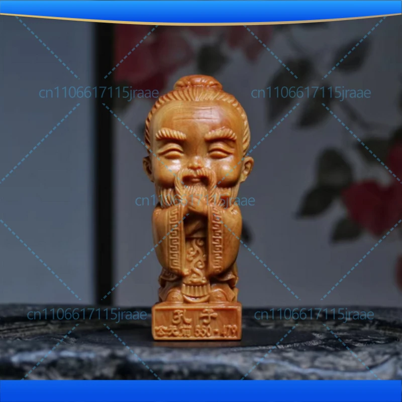 Natural Cypress Confucianism Confucius Statue，Solid Wood Handmade Art carving Home Room, Office Decoration Figure Statue