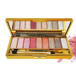 New 9 Colors Diamond Bright Colorful Makeup Super Flash Glitter & Shimmer Eyeshadow Palette Cosmetics Set with Brush beauty