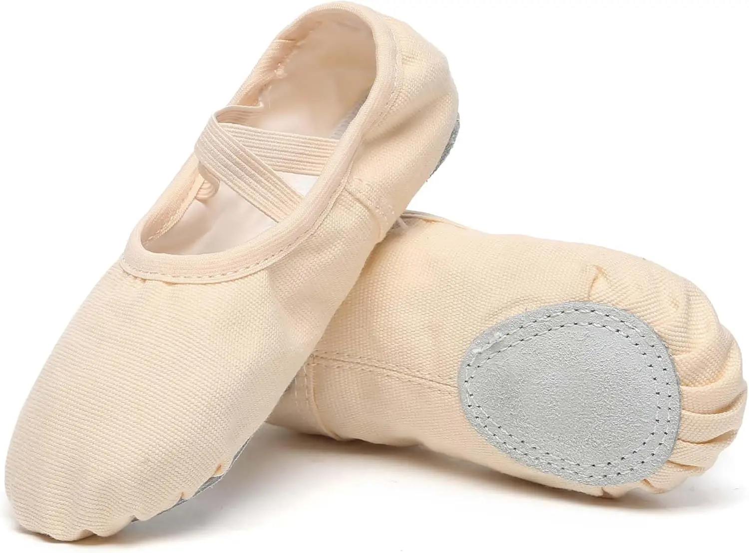 

Soft Canvas Ballet Shoes for Girls, Non-Slip Dance Slippers for Toddlers and Kids