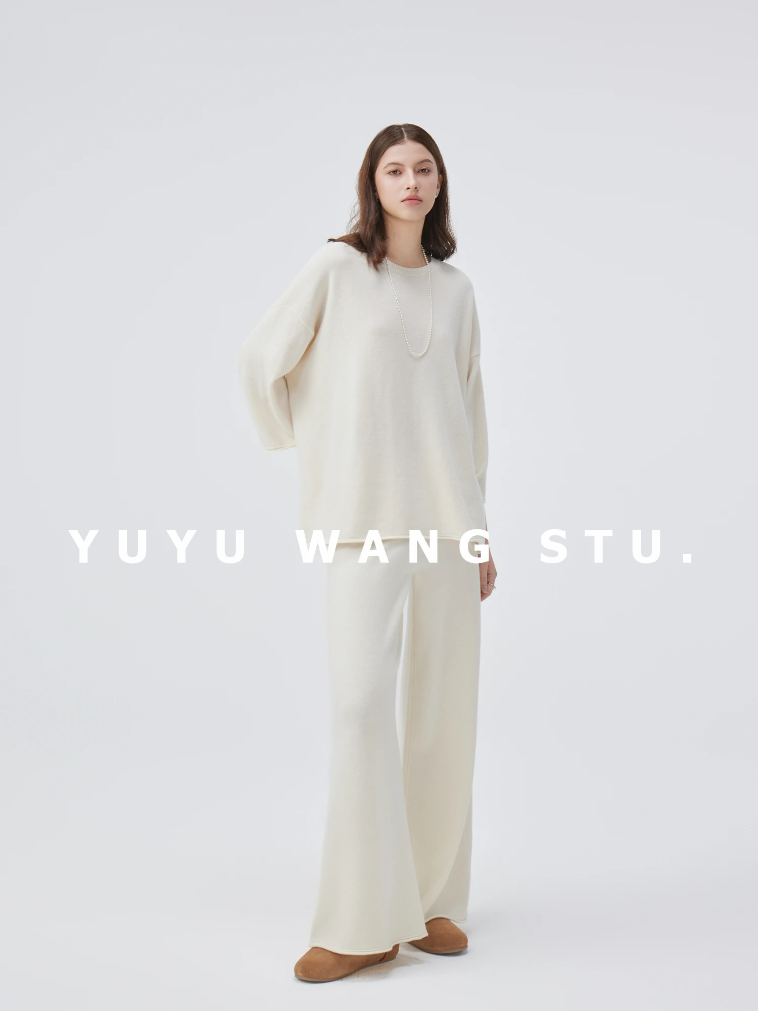 

Термосвитер YUYU WANG: Новинка, женский вязаный свитер с круглым вырезом, однотонный, базовый слой, белый, повседневный, свободный крой, шерстяной топ