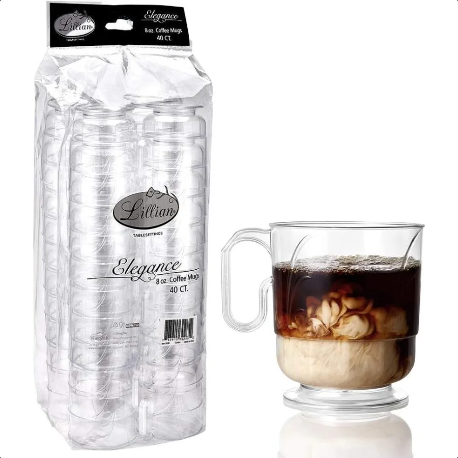 

Lillian Signature Collection 40 Count Elegance Coffee Mug 8Ounce Clear