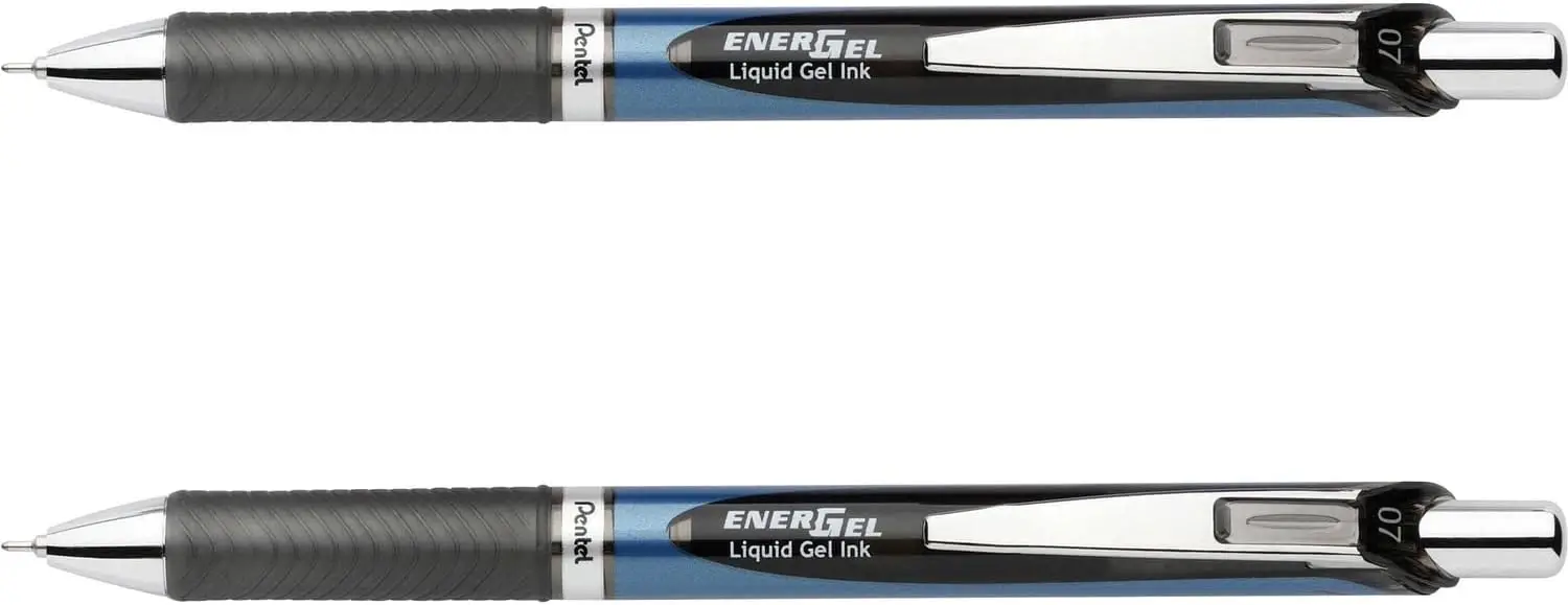 

Retractable Liquid Gel Pen, 0.7mm Medium Needle Tip, Black Ink, Pack of 2