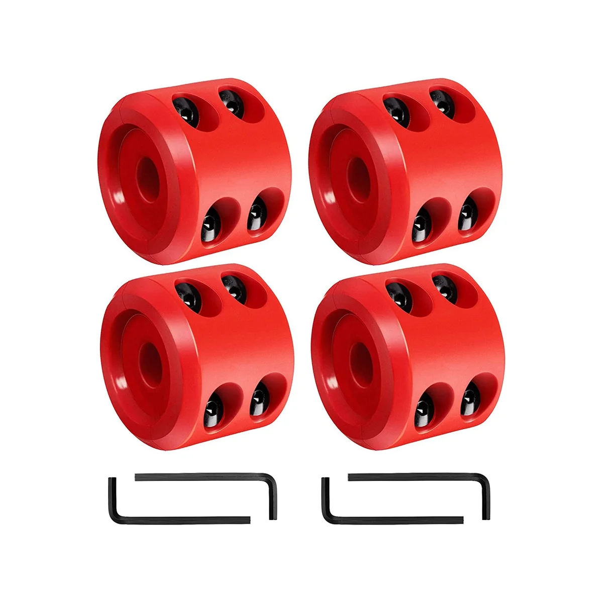 4Pcs Winch Stopper Compatible with ATV SUV ORV Cable Hook Rubber Stopper Winch Prevent Bouncing Fraying Red