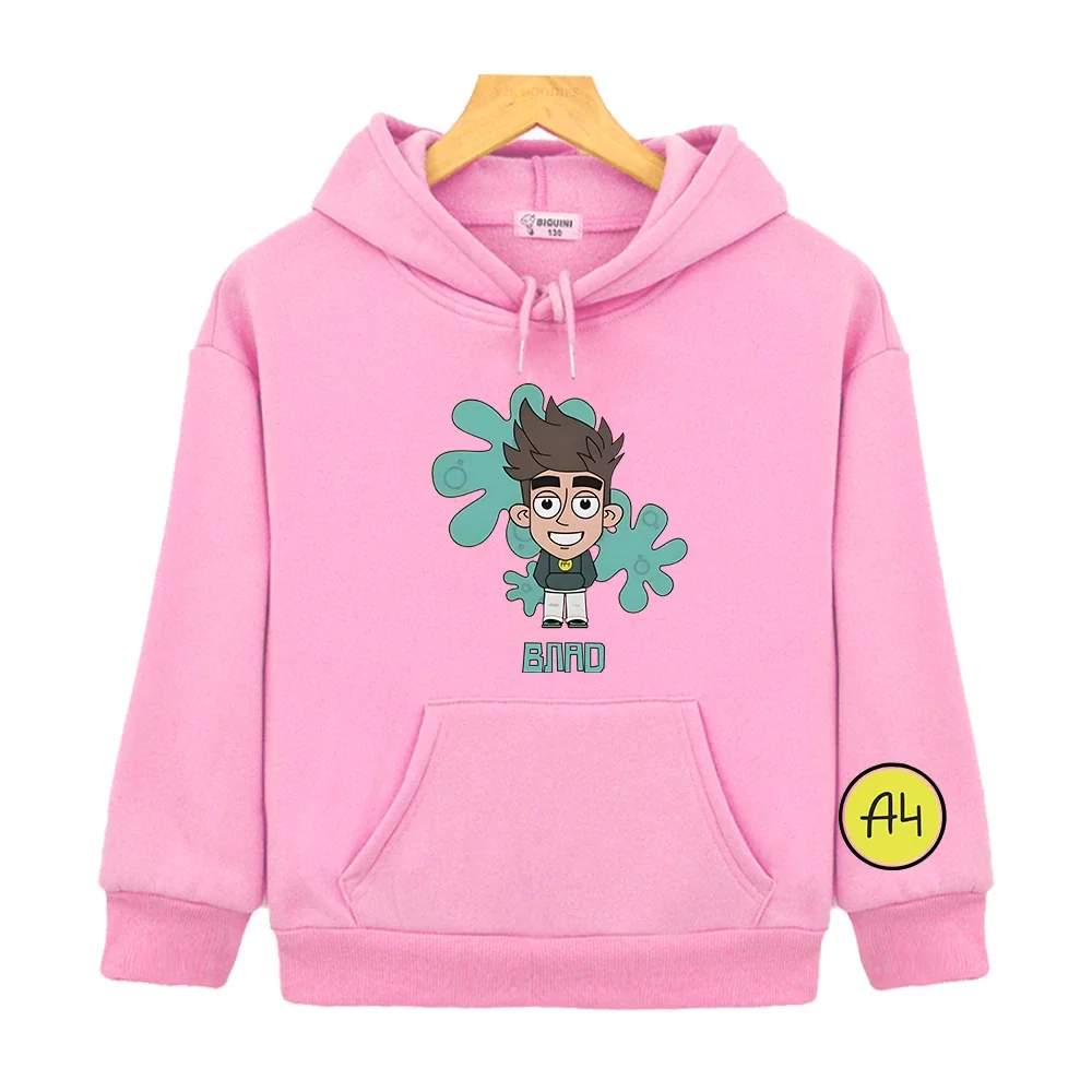 Мерч А4 VladA4 Print Hoodies Kawaii Cartoon Graphic Children Sweatshirt Long Sleeve Boys and Girls Pullovers Hooded Tops Cute