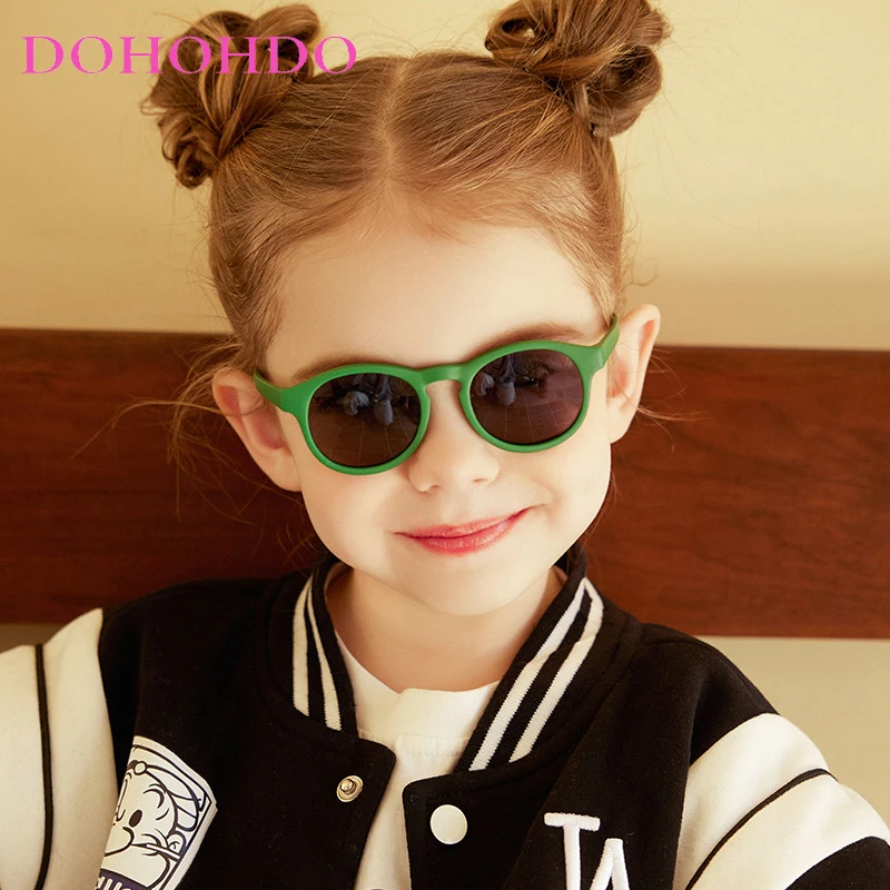 0-36 Months Girls Boys Round Silicone Sunglasses Newborn Infant With Adjustable Strap UV400 Protection Baby Polarized Sunglasses