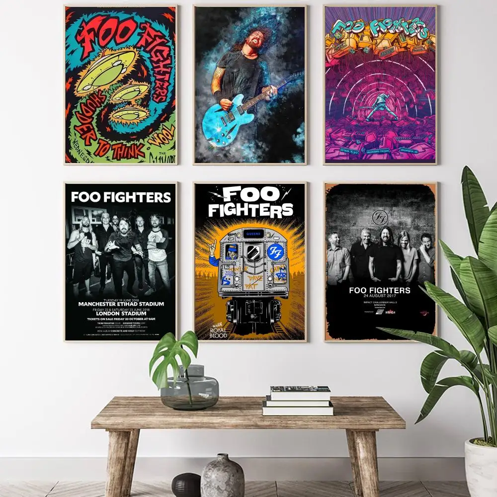Classic Band Collection Foo Fighters Painting Calligraphy HD Canvas Poster living room bedroom bar aesthetic decoration