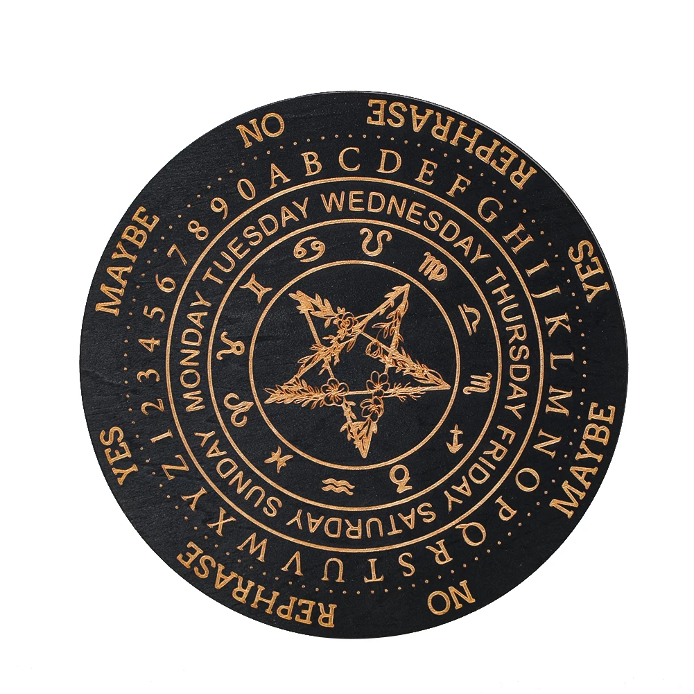 Wooden Black Board Yes or No Decision Board Spiritual Pendulum Material Crystal Display Plate Multifunctional Desktop Ornament