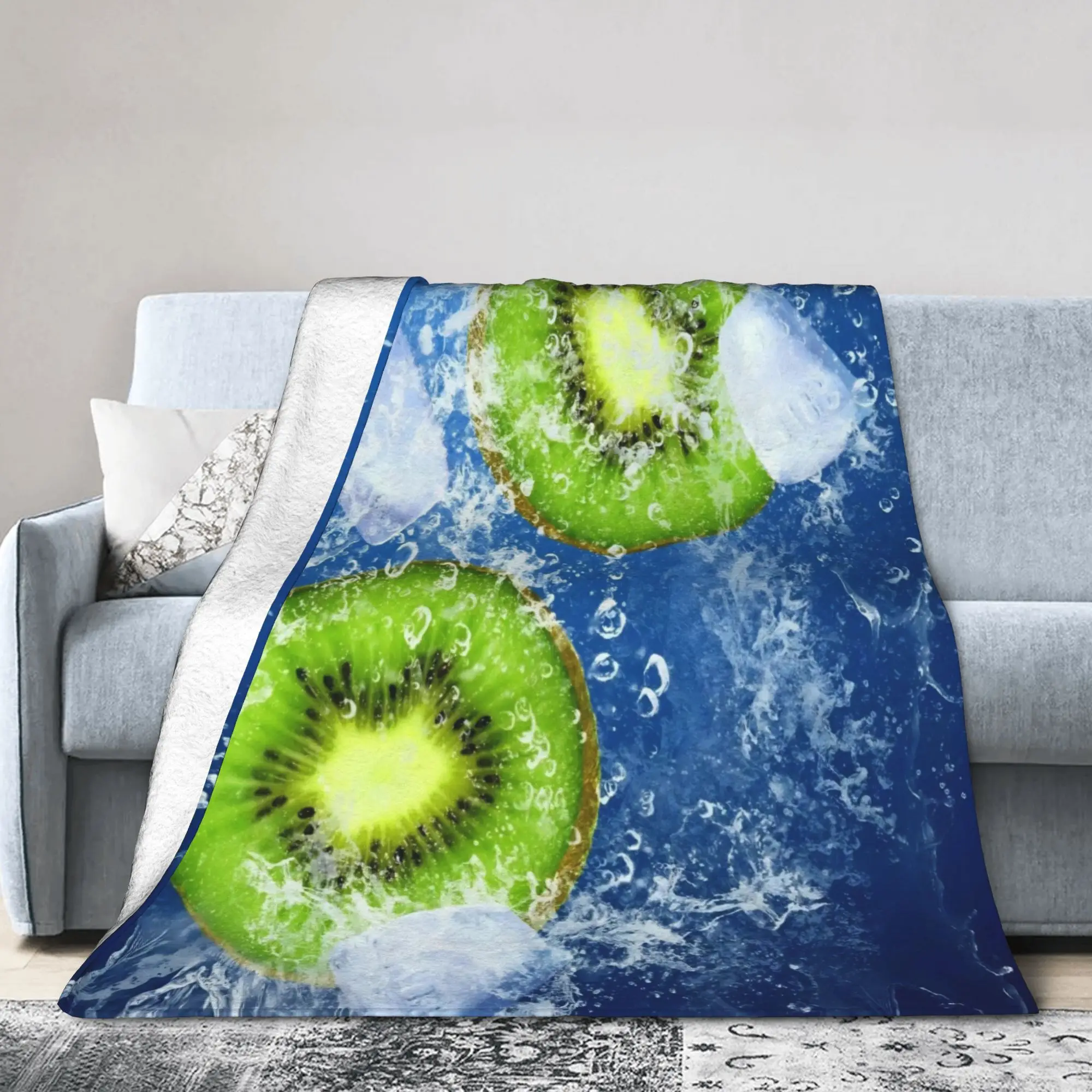 Kiwis Fruit Frutiger Aero Blanket Cover   Fuzzy Throw Blanket Bedroom Sofa Personalised Ultra-Soft Warm Bedspreads