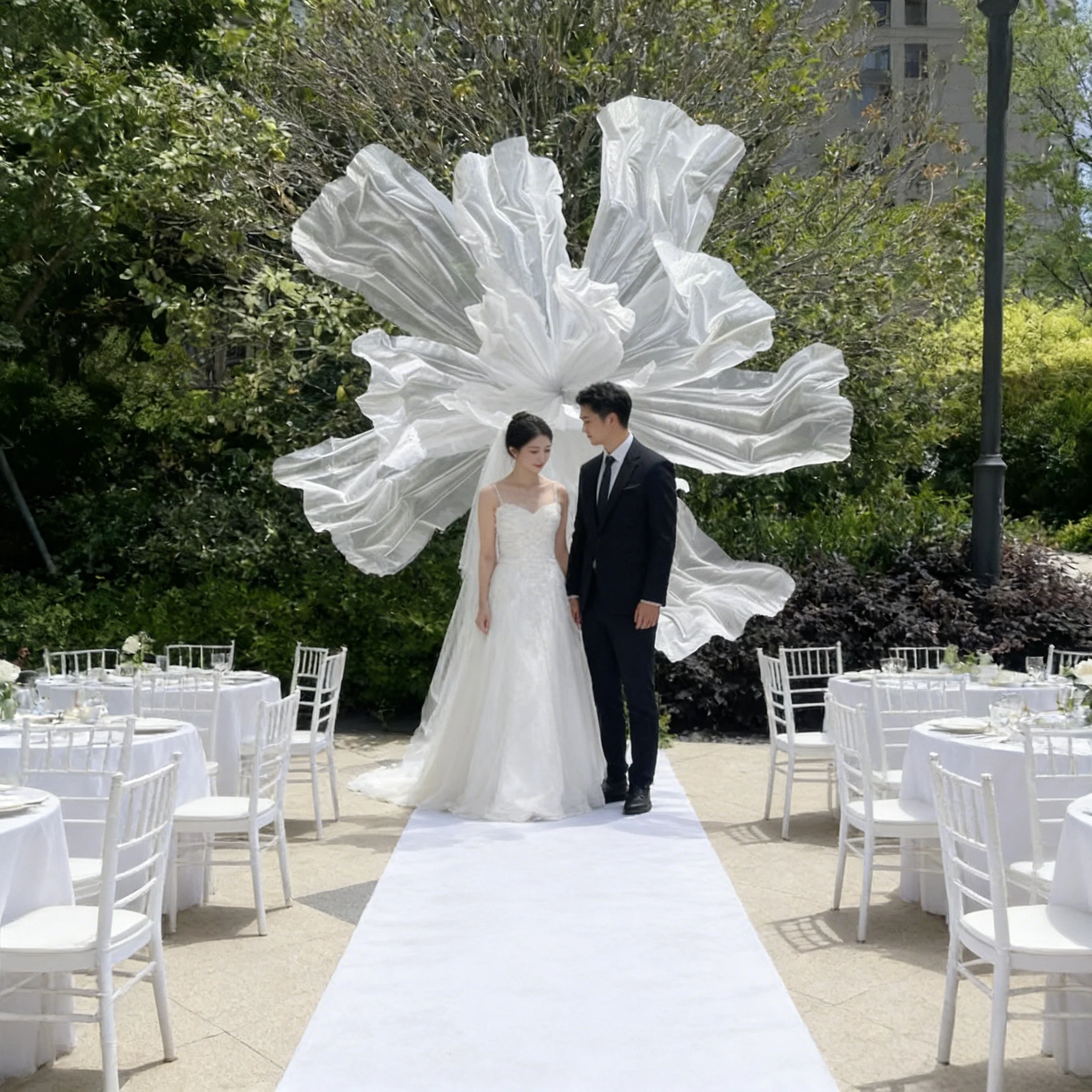 

Giant Handmade Silk Organza Floral Wedding Decoration Background Hall Hanging Ornament Home Party Event Deco Window Stage Layout