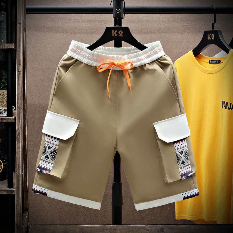 

Trendy Young Men's Summer Casual Shorts Crafted from Ice Silk Fabric Highly Loose Fit Comfort Wear Ideal for Outdoor and Beach