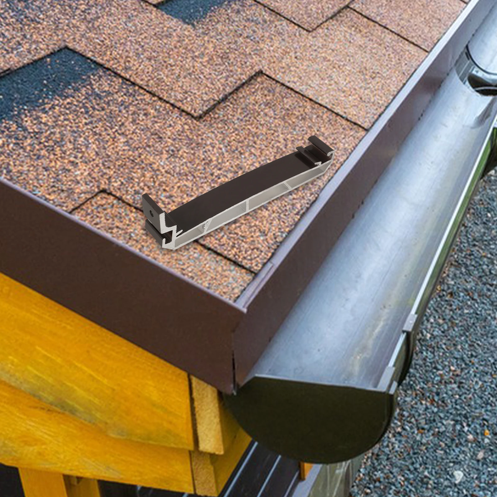 

Aluminum Alloy Gutter Hanger Bracket Durable Wear Resistant Rain Roof Gutter Supply Garden Holding Rack Metal Support