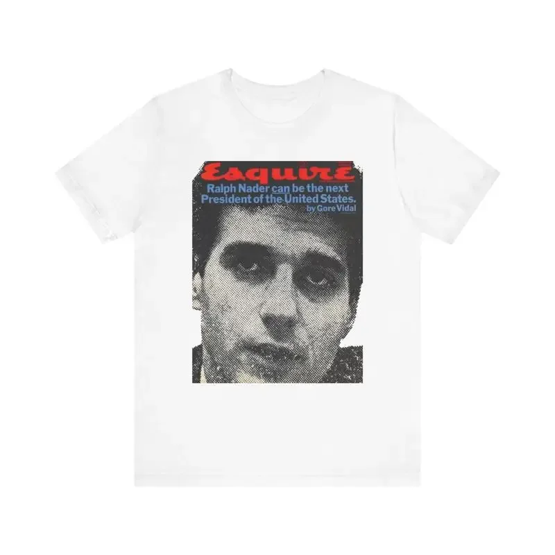 Ralph Nader Print Crewneck Jersey T Shirt NEW