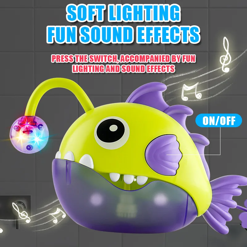 Baby Bathroom Bath Toy Cartoon Small Fish Bubble Machine Kids Electric Bubble Blowing Baby Bath Early Education Water Play Toys