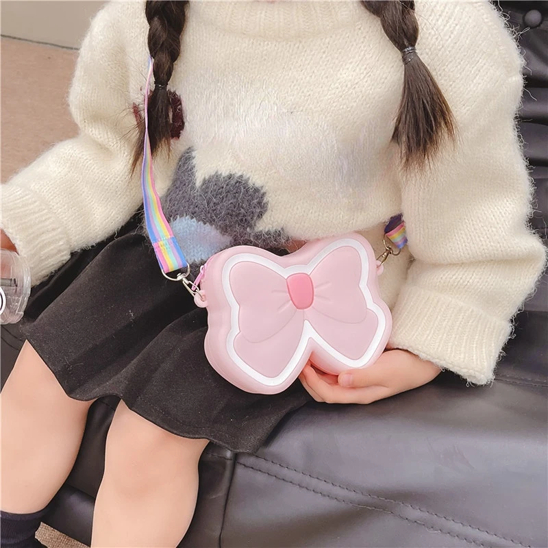 Cute Butterfly Crossbody Bags para Bebés Meninas, Kids Mini Purse, Coin Pouch, Kawaii Toddler Small Wallet, Clutch Bag