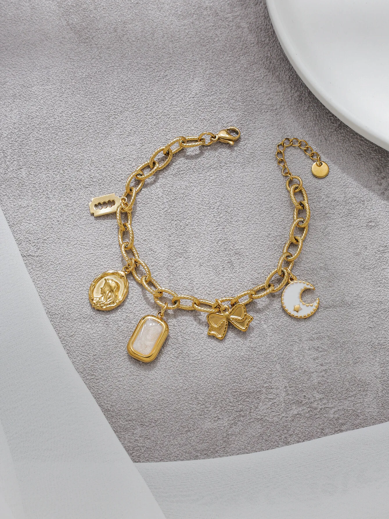 سوار ساحر جديد بسيط مع قلادة على شكل نجمة من الأكريليك الفيروزي من الفولاذ المقاوم للصدأ، مثالي لمجوهرات السماء المرصعة بالنجوم للسيدات