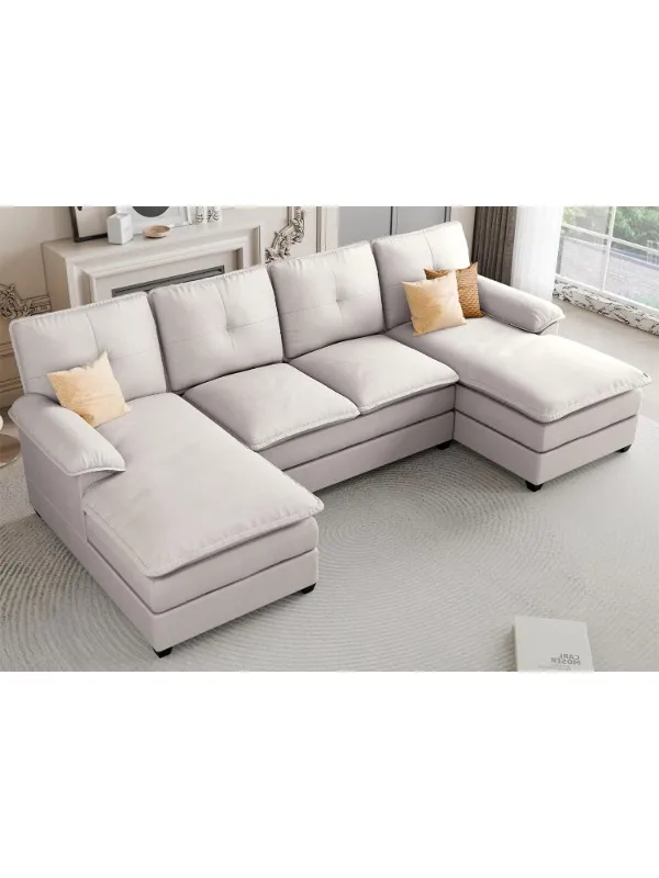 Living Room Combo , U-Shaped  4-Seater with Double Stool, Apartment Combo Sofa Set