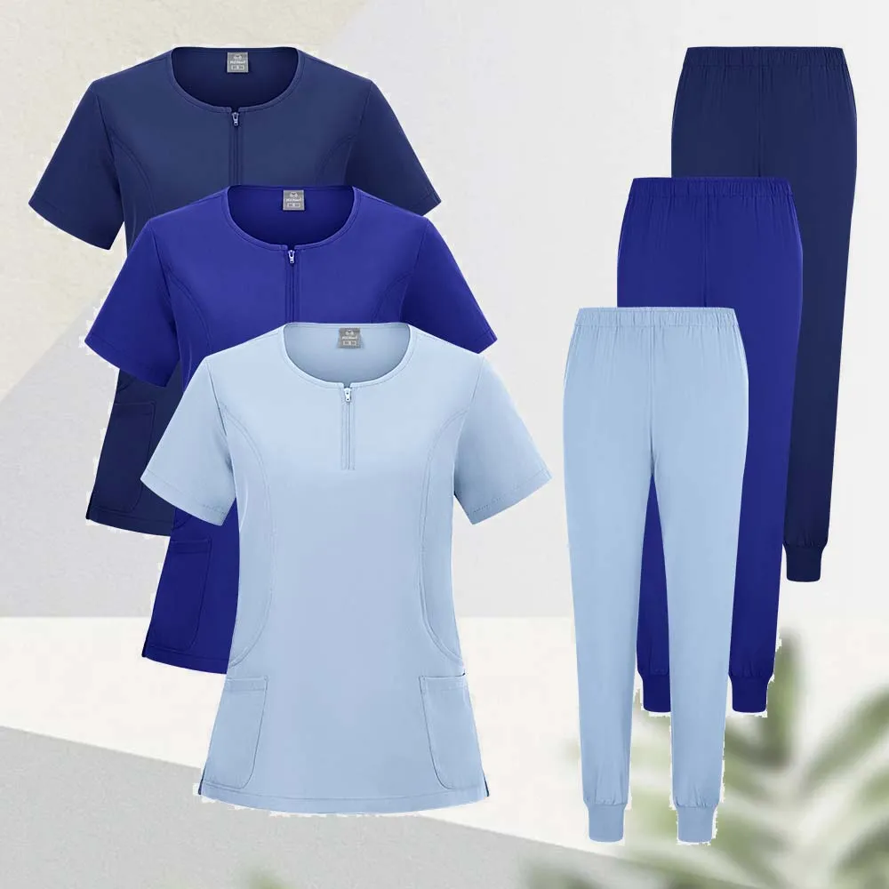 Jogger Sets Hospital Wholesale Scrubs Uniforms Nurse Short Sleeve Nursing Scrubs Women Stylish Medical Scrubs Uniforms Work Wear