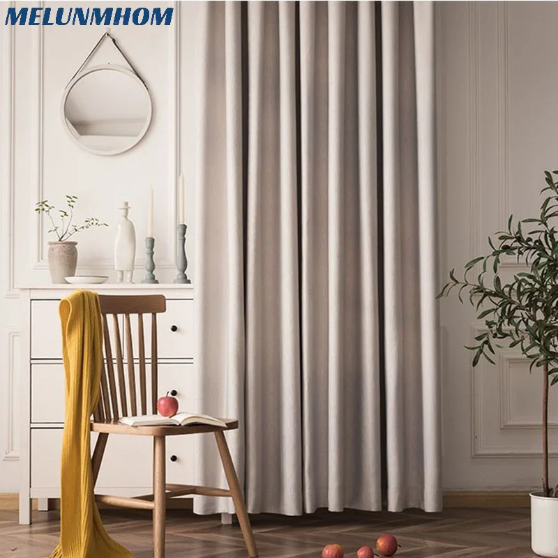 

Melunmhom Nordic Modern Case Grain Textured Jacquard Curtains for Living Room Bedroom Blackout Solid Curtain Kichen Window Treat