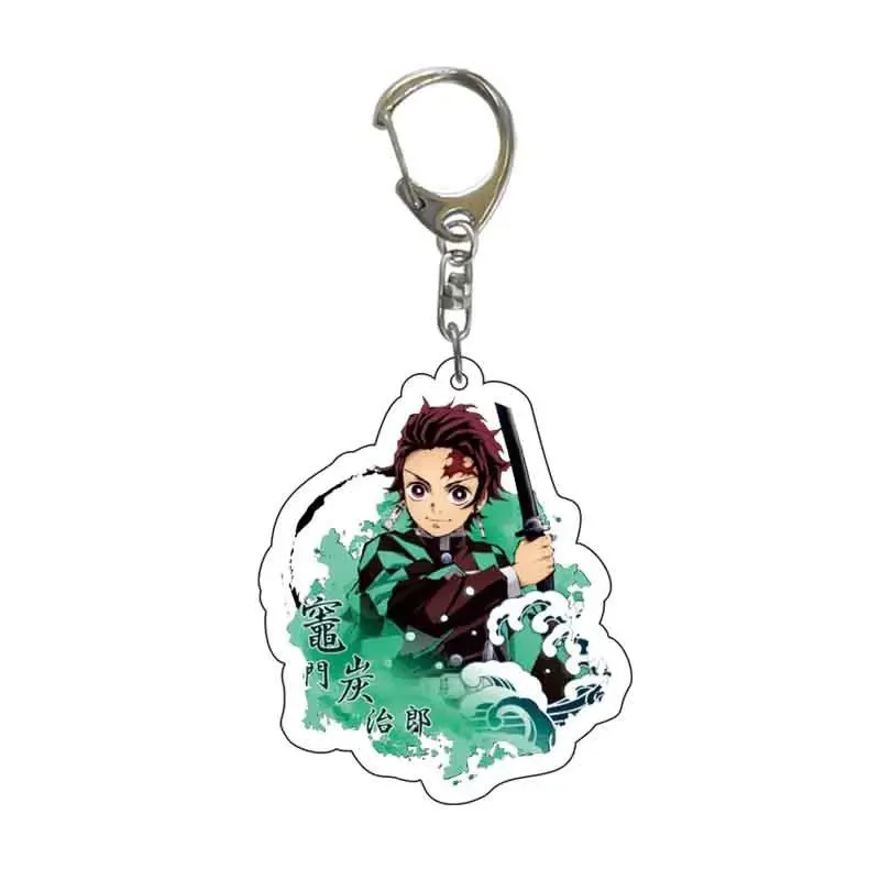 Demon Slayer Kamado Tanjirou Acrylic Plastic Keychain Nezuko Zenitsu Rengoku Kyoujurou Kochou Shinobu Decoration 1PCS Randomly