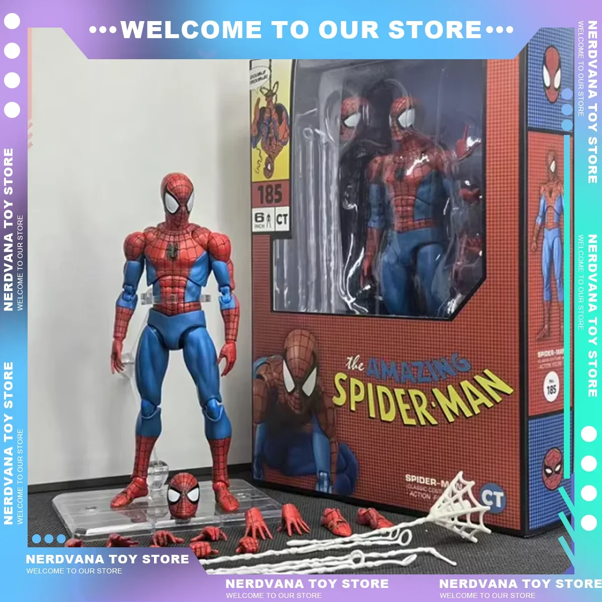 CT Scarlet SpiderMan Action Figure Model Kits Figurine Movable Statues Model Doll Collection Desktop Decor Gift