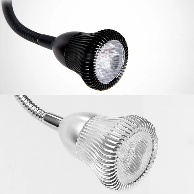 3W EU plug cable LED Hoses Wall Lamp Flexible Home Hotel Bedside Reading Light Moder Book Lights Aluminum with switch AC85-265V