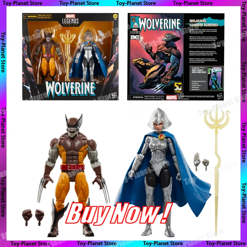 

[Hot-New] Original Marvel Legends Series X-Man Wolverine And Lilandra Celebrating 50 Years Anime Action Figure Model Gifts Toys