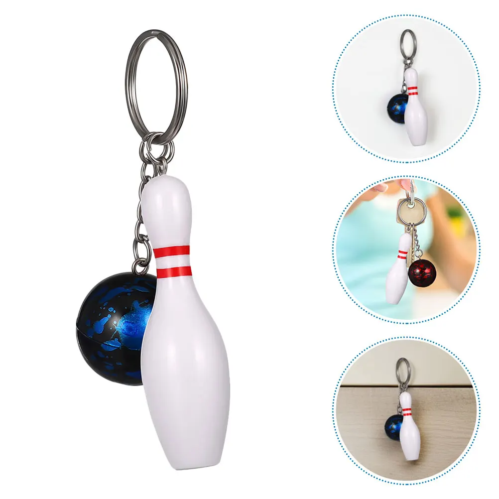 

9pcs Bowling Keychain Keychains Vibrant Camouflage Portable Lightweight Durable Kids Car Keys Bag Charm Sports Game