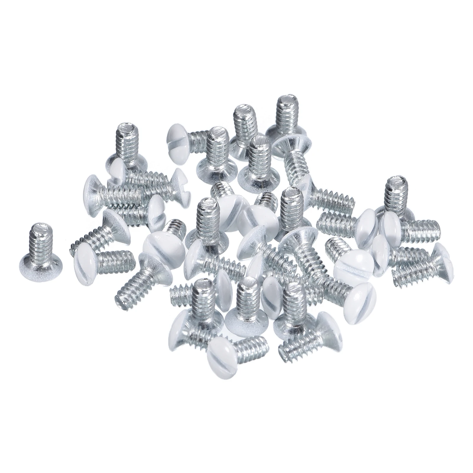 50/100/240Pc Slotted Pan Outlet Head Bolts Wall Plate Screws Outlet Screws White Oval Head Milled Slot Panel Switch Plate Screws